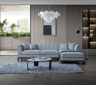 Aluxo Cooper Right Hand Corner Sofa In Dolphin Boucle - Mid Century Modern Comfort & Style - UK Luxury Furniture